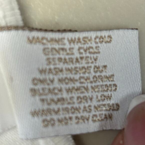 Chico's Shirt Blouse Womens Large White Scoop Neck Geometric Soft Stretch Casual - Picture 5 of 10